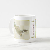 Usbekistan-Flagge + Karten-Tasse Kaffeetasse (Vorderseite Links)