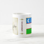 Usbekistan-Flagge + Karten-Tasse Kaffeetasse (Mittel)