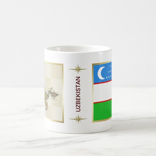 Usbekistan-Flagge + Karten-Tasse Kaffeetasse (Mittel)