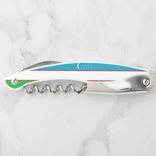 Usbekistan-Flagge Kellnermesser (Rückseite)