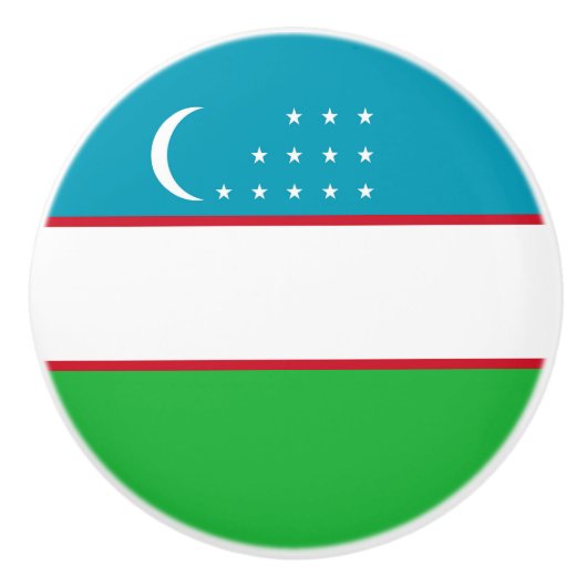 Usbekistan-Flagge Keramikknauf (Vorderseite)