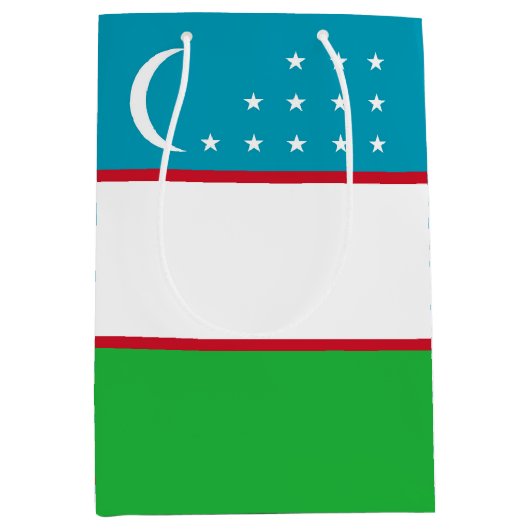 Usbekistan-Flagge Mittlere Geschenktüte (Vorderseite)