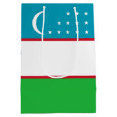 Usbekistan-Flagge Mittlere Geschenktüte (Rückseite)