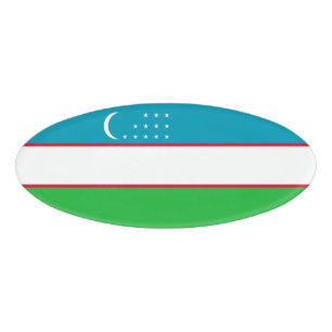 Usbekistan-Flagge Namenschild