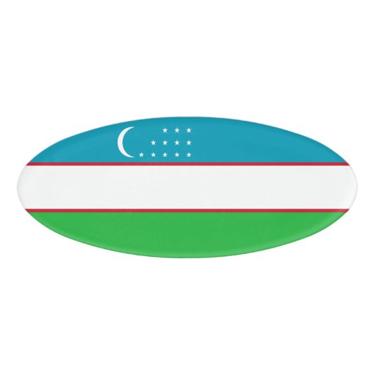Usbekistan-Flagge Namenschild (Vorderseite)