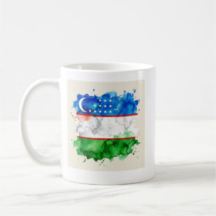 Usbekistan-Flagge Offizielles usbekisches Emblem Kaffeetasse