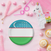 Usbekistan-Flagge Pappteller (Party)