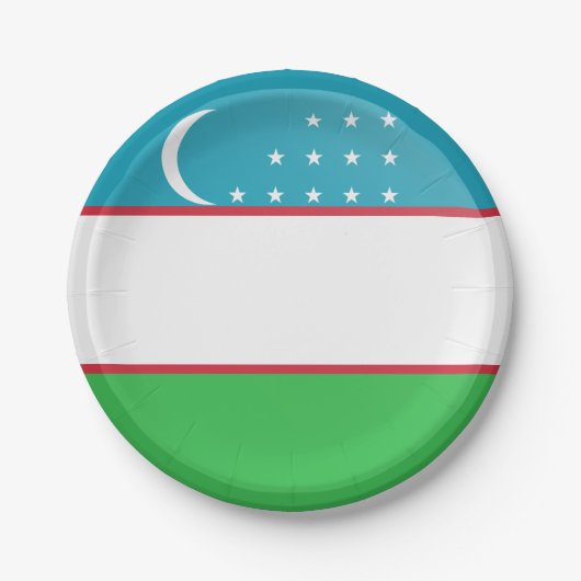 Usbekistan-Flagge Pappteller (Vorderseite)