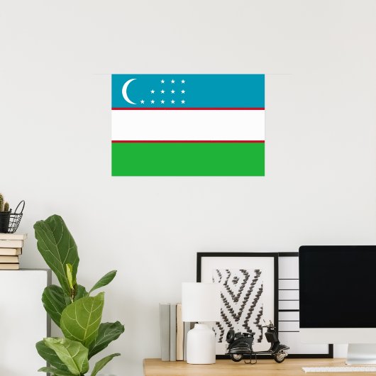 Usbekistan-Flagge Poster (Heimbüro)