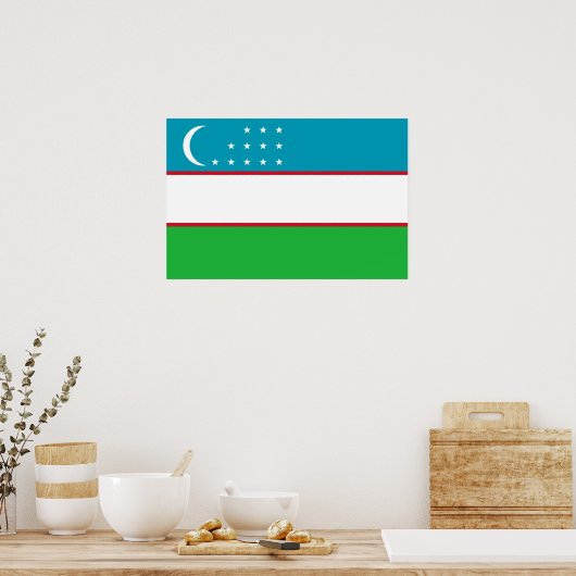 Usbekistan-Flagge Poster (Küche)