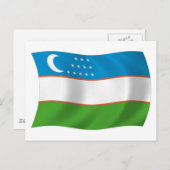 Usbekistan Flagge Postkarte (Vorne/Hinten)