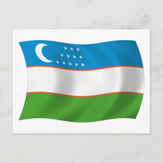 Usbekistan Flagge Postkarte (Vorderseite)