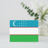 Usbekistan Flagge Postkarte (Stehend Vorderseite)