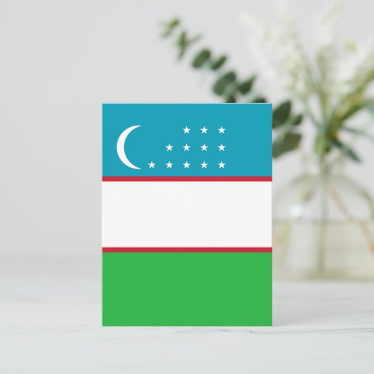 Usbekistan-Flagge Postkarte (Stehend Vorderseite)