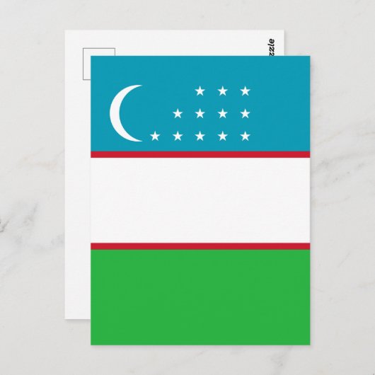 Usbekistan-Flagge Postkarte (Vorne/Hinten)