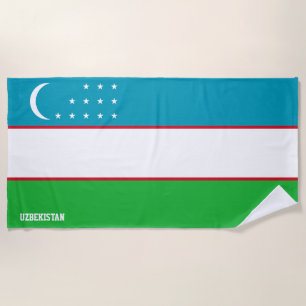 Usbekistan-Flagge Prächtig Patriotisch Strandtuch