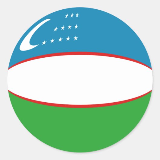 Usbekistan Flagge Runder Aufkleber (Vorderseite)
