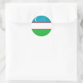 Usbekistan-Flagge Runder Aufkleber (Tasche)