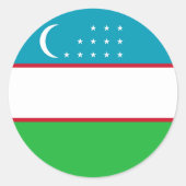Usbekistan-Flagge Runder Aufkleber (Vorderseite)