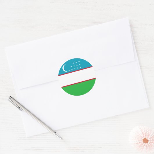 Usbekistan-Flagge Runder Aufkleber (Umschlag)