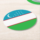 Usbekistan-Flagge Runder Pappuntersetzer (Angewinkelt)