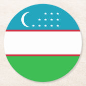 Usbekistan-Flagge Runder Pappuntersetzer (Vorderseite)