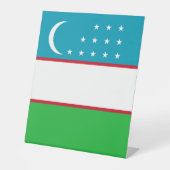 Usbekistan-Flagge Sockelschild (Vorderseite)