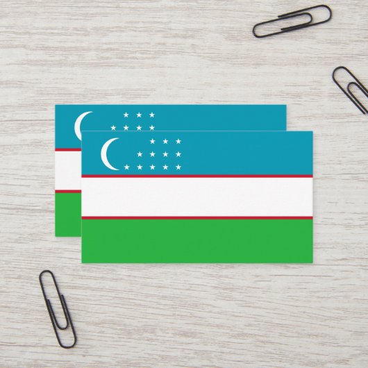 Usbekistan-Flagge Visitenkarte (Vorderseite/Rückseite Beispiel)