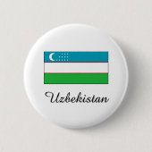 Usbekistan-Flaggen-Entwurf Button (Vorderseite)