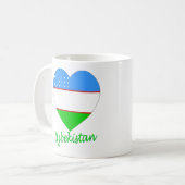 Usbekistan-Flaggen-Herz Kaffeetasse (Vorderseite Links)