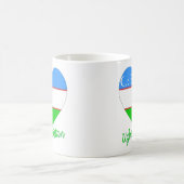 Usbekistan-Flaggen-Herz Kaffeetasse (Mittel)
