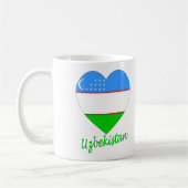 Usbekistan-Flaggen-Herz Kaffeetasse (Links)