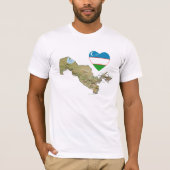 Usbekistan-Flaggen-Herz und Karten-T - Shirt (Vorderseite)