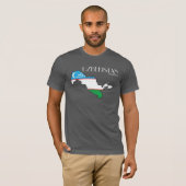 Usbekistan-Flaggen-Karten-Shirt T-Shirt (Vorne ganz)