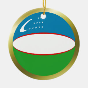 Usbekistan-Flaggen-Ornament Keramikornament