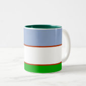 Usbekistan-Flaggen-Tasse Zweifarbige Tasse (VorderseiteRechts)
