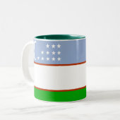 Usbekistan-Flaggen-Tasse Zweifarbige Tasse (Vorderseite Links)