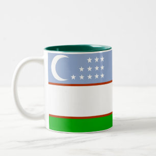 Usbekistan-Flaggen-Tasse Zweifarbige Tasse