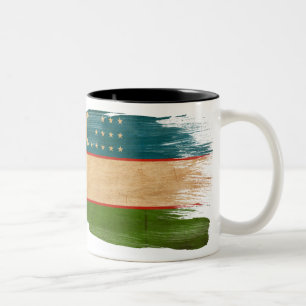 Usbekistan-Flaggen-Tasse Zweifarbige Tasse