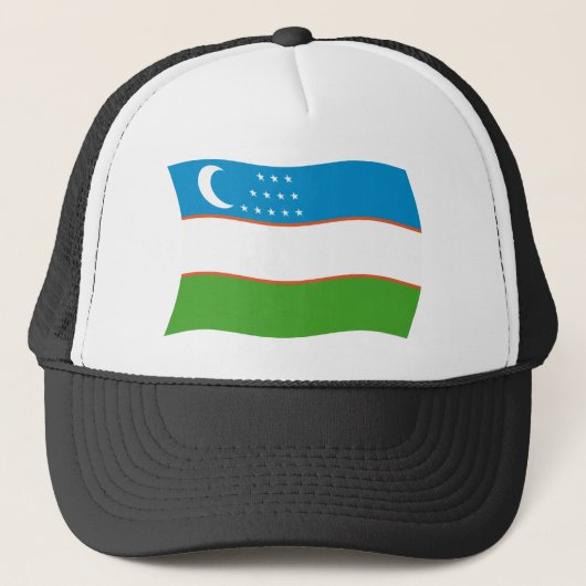 Usbekistan-Flaggenhut Truckerkappe (Vorderseite)