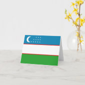 Usbekistan Flaggennotecard Karte (Gelbe Blume)