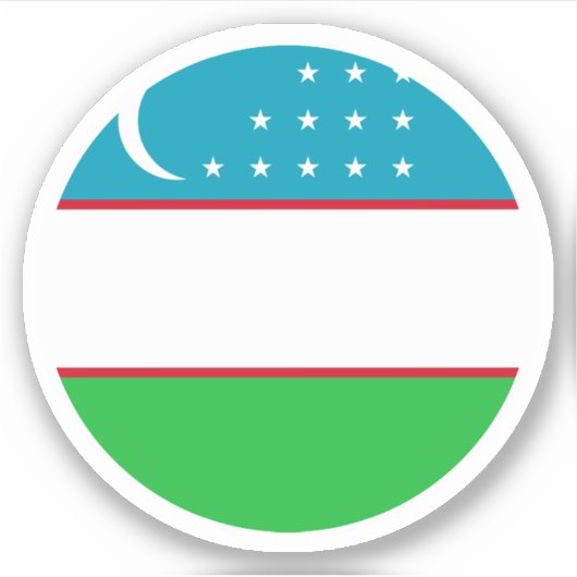Usbekistan Flaggenrundkleber Aufkleber (Vorderseite)