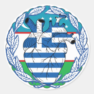 Usbekistan Griechische Unabhängigkeit Griechenland Runder Aufkleber