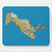 Usbekistan-Karte Mousepad (Vorne)