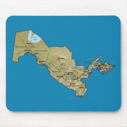 Usbekistan-Karte Mousepad (Vorne)