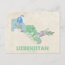 Usbekistan - Länderkarte Postkarte