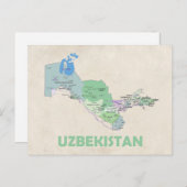 Usbekistan - Länderkarte Postkarte (Vorne/Hinten)