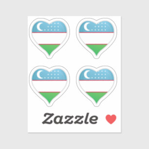 Usbekistan Liebe Flaggenstempel Aufkleber