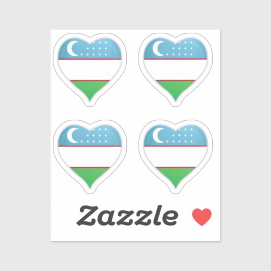 Usbekistan Liebe Flaggenstempel Aufkleber (Blatt)