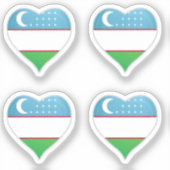 Usbekistan Liebe Flaggenstempel Aufkleber (Vorderseite)